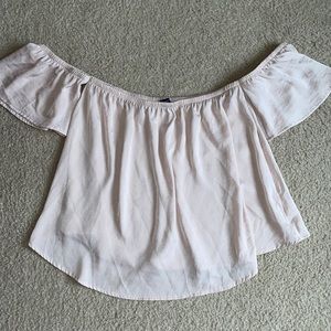 Baby Pink, Off-Shoulder Blouse from American Eagle (Size S)